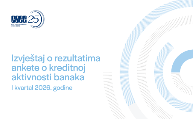 Izvještaj o rezultatima ankete o kreditnoj aktivnosti banaka (I kvartal 2026. godine)